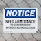 Signmission No Admittance To Server Room OSHA Notice Sign, Plastic, 10in W x 7in L, 2PK OS-2PACK-NS-P-710-L-15992 - alternate 5